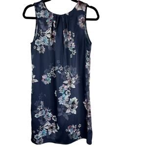 H&M Dress sz 10  Blue Purple Floral Sleeveless Fancy Back Flattering Beautiful